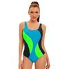 Amazon 2023 novo maiô esportivo de peça única com combinação de cores conservadoras transfronteiriço feminino sexy europeu e americano com costas abertas e vazado