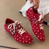 Zapatillas de entrenamiento alemanas de moda de doble tira con corte profundo para mujer, nuevas de 2026, estilo vintage, planas, casuales, versátiles, de nicho, con lunares, modelo Cortez