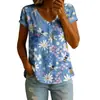 Camisa de Manga Corta con Botones y Estampado de Nuevo Estilo Transfronteriza para Mujer, Elegante y con Estilo para el Trabajo y el Ocio
