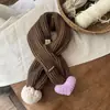 Cachecol de Lã de Inverno para Bebê Estilo Coreano Infantil Estilo Coração Cachecol de Tricô Espesso Quente Cobertura de Pescoço à Prova de Vento