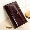 Cartera de Cuero Patentado Ruso Transfronteriza para Mujer Simple de Primera Capa de Piel de Vaca Moda Monedero de Cuero para Mujer Venta al por Mayor
