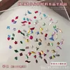 Mini Pedras Strass Irregulares de Fundo Plano para Nail Art, Pacote Misto nas Cores Branco Transparente e Champagne, Cristais Strass para Unhas DIY Usáveis, Acessórios