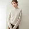 Suéter de Cashmere Puro Grosso de Fio Duplo de Luxo para Mulheres, Camisa Básica de Gola Alta, Novo Modelo 2026, Suéter de Tricô com Manga Raglan