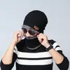 Outono e inverno veludo plus chapéu de malha masculino cachecol conjunto de duas peças Proteção de ouvido de inverno chapéu de lã pai e filho atacado 9524