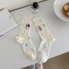 Calcetines de mujer Ins de moda primavera y verano nuevos calcetines finos de malla para mujer lindos calcetines de pelo de animales de dibujos animados lindos calcetines de mujer