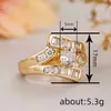 Anillo de moda con forma irregular para mujer con incrustación geométrica de seis garras y circonita redonda, Nuevo modelo de transmisión en vivo de Tiktok