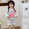 Nova bolsa infantil para menina, macia, fofa, com estampa de coelho de desenho animado, bolsa transversal casual, bolsa de cintura com estampa de estrela para menina, moda