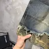Shorts Jeans Americano Retrô com Múltiplos Bolsos para Homem, Shorts de Verão Soltos com Cordão, Perna Larga, Comprimento Médio, Calças Reta de Cinco Pontos Estilo Ins