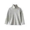 Camada base de algodão escovado de gola alta para crianças, camiseta de manga comprida para meninos e meninas, tamanho 180, coleção outono/inverno, roupas infantis