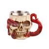 Taza de pie alto de pulpo rojo de Halloween transfronterizo 3D tridimensional de resina de pulpo de calavera acero inoxidable copa de vino