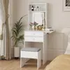 Producto de Comercio Exterior Más Vendido de Amazon: Tocador Minimalista Moderno con Luces y Taburete para Dormitorio