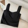Chaleco de algodón puro de primavera y verano con hombros anchos y almohadilla para el pecho, corto, color sólido, espalda hermosa, uso interior, uso exterior, envoltura de pecho, ropa interior tipo tubo para mujer.