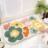 Alfombrilla Pequeña Floral Fresca para Piso de Baño Manta de Dibujos Animados para Mesita de Noche de Dormitorio Alfombrilla Resistente a Manchas para Entrada Felpudo para Puerta de Entrada Alfombra Decorativa para Sala de Estar