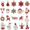 Colgantes Serie Navideña de Aleación Roja con Goteo de Aceite Muñeco de Nieve Copo de Nieve Charms Accesorios para Pendientes Llavero DIY