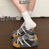 Zapatos de Entrenamiento Alemanes Estilo Ballet Retro Piel Genuina Zapatos de Mujer 2026 Otoño/Invierno Nuevo Bloque de Color Versátiles Casuales Zapatos Deportivos