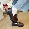 Zapatos de Cuero Versátiles de Suela Gruesa con Tacón Grueso y Corte Profundo para Mujer, Nuevo Estilo Primavera 2026 Mocasines Mary Jane de Plataforma sin Cordones