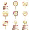 Toppers Acrílicos para Pastel con Flor y Mariposa Impresos en Color UV, Artículos para Fiestas, Descuento por Cantidad Grande