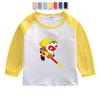 Camiseta de manga comprida para meninos outono nova roupa externa infantil camisa base fina primavera e outono roupas de algodão infantis