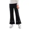 Pantalones acampanados casuales de otoño para niñas, nuevo estilo 2026, modernos, corte holgado, adelgazantes, pantalones casuales con adornos de concha para niños mayores