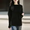 Suéter de punto de lana pura estilo francés para otoño e invierno, de hombros descubiertos, con mangas de murciélago, corte holgado, adelgazante, cálido, tipo chal, suéter de capa base