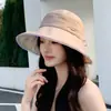 Sombrero de Sol de Color Sólido Simple Estilo Coreano de Ala Ancha para Mujer, Protección UV de Verano, Copa Suave, No Voluminoso, Elegante Sombrero de Pescador
