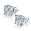 Brincos de hip hop europeus e americanos 925 banhado a ouro 18K moissanite quadrado tridimensional cultivo diamante personalidade brincos da moda para homens