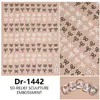 Redanco5D Embutido Popular Desenho Animado Adesivo para Unhas Laço Fofo Adesivo Estéreo para Unhas Dr1442