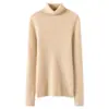 Suéter de malha de cashmere, cor sólida da moda, versátil para outono e inverno, novo suéter quente de manga comprida, caimento justo para mulheres, adequado para o trabalho e para afinar a silhueta