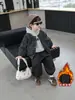 Conjunto de Invierno a Cuadros Acolchado de Tres Piezas para Niños Estilo Coreano Conjunto de Sudadera con Capucha Todo en Uno de Forro Polar para Niños Ropa Elegante para Bebés Niños
