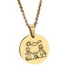 Pingente de letras personalizado comércio exterior popular família pai + mãe + filha família de três marca redonda colar que não desbota