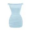 Deseo Puro Bolso de Hombro para Niña Vestido de Cadera 2025 Verano Nuevo Un Hombro Sexy Delgado Mini Falda de Chica Caliente
