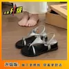 Zapatos Casuales Coreanos de Moda Versátiles Estilo Falda 2026 Verano Nuevas Chanclas de Tira con Plataforma para Mujer