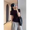 Camiseta de Manga Corta con Cuello Redondo, Hombro Normal, Ligera, Transpirable, Alta Elasticidad, Mezcla de Tencel para Mujer, Nuevo Estilo de Verano 2026 H062207