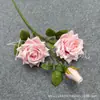 Simulación 3 cabezas Corolla Ángulo Mei Rosa Camino de Boda Arreglo Floral Principal Decoración Mesa de Comedor Hogar Rosa al por Mayor