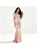 Nueva Ropa de Mujer de Comercio Exterior Transfronterizo Europeo y Americano, Vestido Largo de Manga Larga con Lentejuelas Ajustado de Venta Caliente Dunhuang, Vestido Largo Ajustado