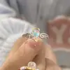 Conjunto de Anillos de Zirconia Luna Azul Amor Transfronterizo Anillo Pulsera Personalizado para Mujer Lujo Ligero Diseño de Nicho Venta al por Mayor
