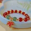 Nuevo Pulsera de Loto Arcoíris Colorida para Mujer, Pulsera de Estilo Ins Nicho de Verano con Colgante de Orquídea, Pulsera de Amistad para Novia