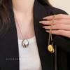 Collar de Cadena Larga de Lana de Alta Gama 18K Inalterable con Colgantes Geométricos Estilo Ins Personalizado Muy Sencillo Lujo Ligero Nicho