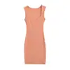 Vestido ajustado de tirantes sin mangas con escote cuadrado puramente seductor, ceñido a la cintura, falda corta, nuevo vestido tipo tank top de color sólido ajustado para el verano para mujer