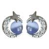 Pendientes Pequeños de Estrella Azul y Luna para Mujer, Pendientes Exquisitos para Niña, Estilo Versátil, Simple Elegante, Estilo Popular, Pendientes Nuevos de Moda