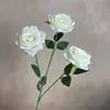 Flores Artificiales con 3 Cabezas de Rosas de Mil Capas para Decoración de Salón de Bodas, Pared de Flores, Guía de Pasillo, Escaparate de Centro Comercial y Materiales de Decoración para Restaurantes