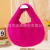 Bolso de Mano de Peluche sin Nudos de Imitación de Piel de Zorro, Bolso de Axila Peludo, Venta al por Mayor de Fabricante, Terciopelo de Piel de Durazno, Estilo Urbano Simple Cruzado