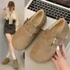 Zapatos Birkenstock para mujer todo incluido 2026 nuevo estilo de invierno forrados de felpa cálidos mocasines slip-on retro Birkenstock zapatos de algodón para mujer