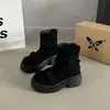 Botas Martin de suela gruesa estilo británico para mujer, nuevo otoño 2026 botines bajos vintage con hebilla de cinturón para aumentar la altura en personas bajitas