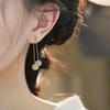 Pendientes de jade hetiano natural para mujer, de plata de ley S925, ligeros, lujosos, elegantes, vintage, de alta gama.
