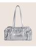 Bolso de Hombro de Diseño Nicho Verano Dulce Cool Calle Estilo Coreano Bolso Sobaco plateado Reflectante Bolso Boston