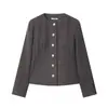 Comercio Exterior Transfronterizo 2026 Primavera Nuevo Estilo Europeo y Americano Moda Femenina Casual Holgado Versátil Cuello Redondo Saco 3046