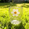 Copo fofo listrado para água, criativo, de vidro com alto teor de borosilicato, para uso doméstico, leite de aveia, café da manhã, sobremesa, leite azedo