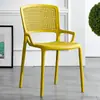 Silla nórdica de plástico con respaldo, moderna y sencilla, para el hogar, económica, informal, para exteriores, gruesa, para comedor de adultos.