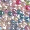 Cuentas Redondas con Foil Dorado, Polvo de Brillo Transparente, Cuentas Sueltas de Colores, Polvo de Brillo para Manualidades, Cadena para Teléfono Móvil, Pulsera, Collar, Accesorios de Joyería, Materiales para Manualidades